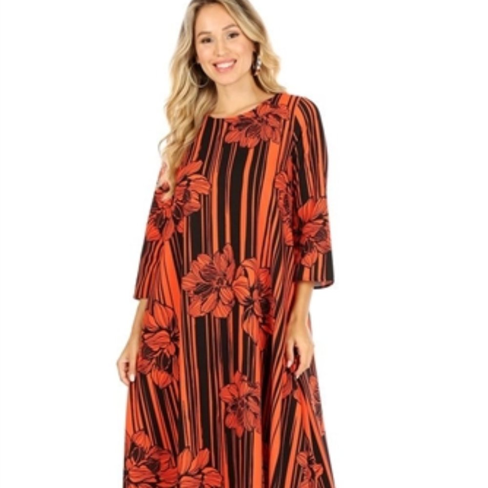 Karen T Designs 9044 Print Maxi Dress